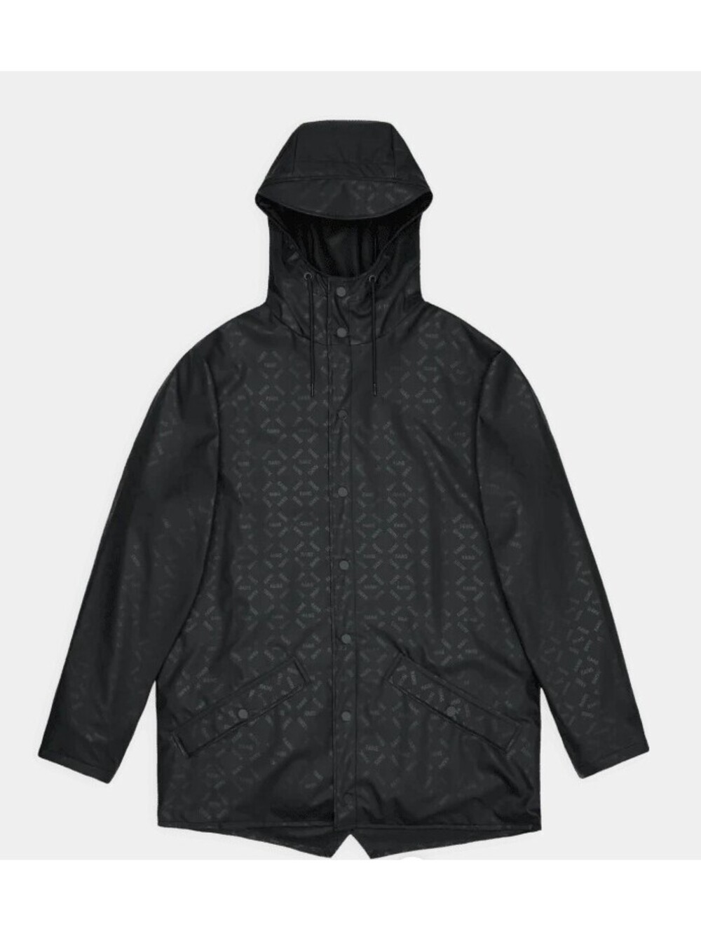 RAINS Jacket W3 House Monogram  Waterproof Hooded Rain Jacket Unisex Large NWT